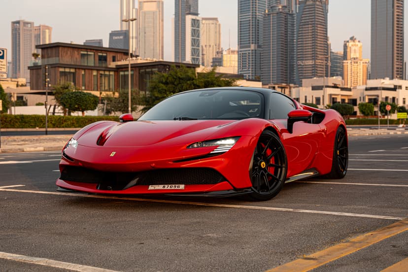 Rent Red FERRARI SF90 STRADALE 2025 2024 in Dubai - Front View