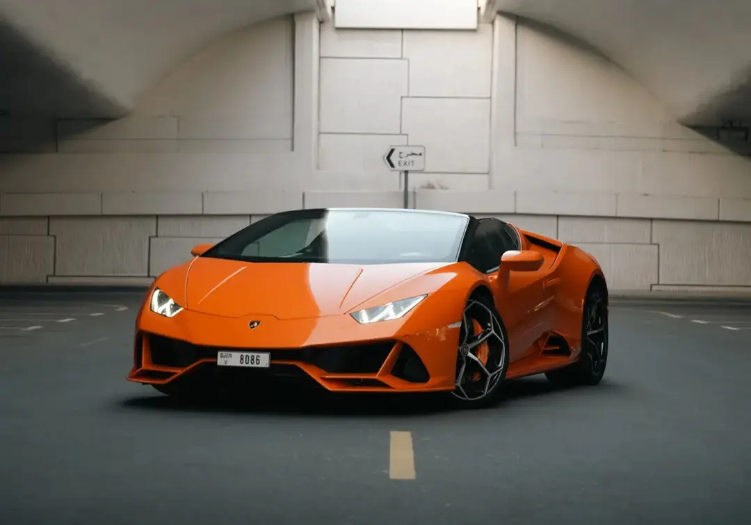 Lamborghini Huracan EVO Spyder 2024 Rental Dubai - Front View