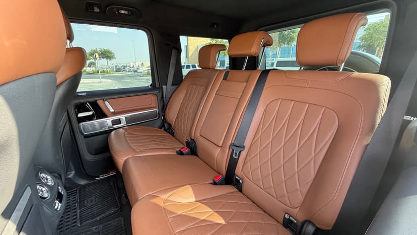 Rent Yellow Mercedes G63 2025 2025 in Dubai - Back Seats